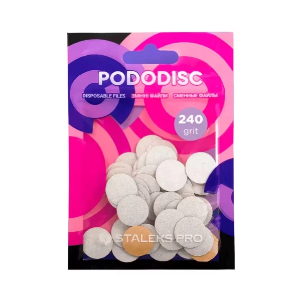 Replacement files white for pedicure disk PODODISC STALEKS PRO S 240 grit (50 pcs)