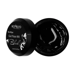 Komilfo No Wipe Gel Paint Black 001 (чорна), 5 мл