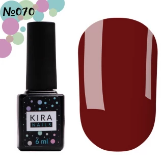 Lakier hybrydowy Kira Nails nr 070 (brązowo-różowy, emalia), 6 ml