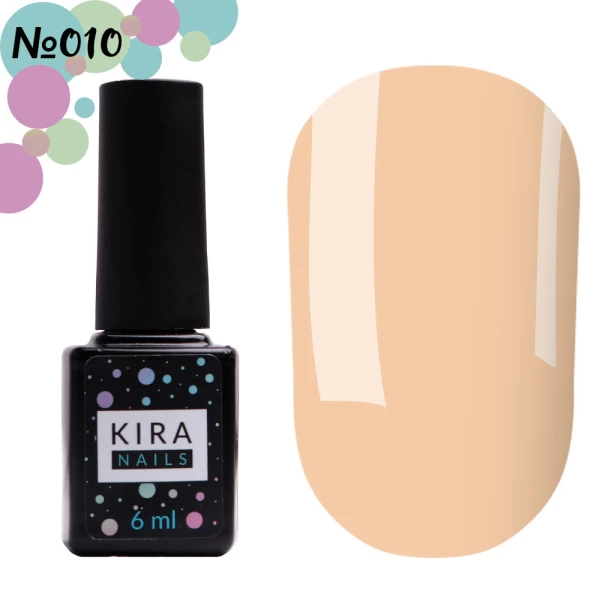 Гель-лак Kira Nails №010 (світлий персиковий, емаль), 6 мл