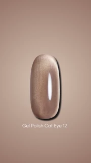 Dark gel polish Cat Eye 12, 6 ml